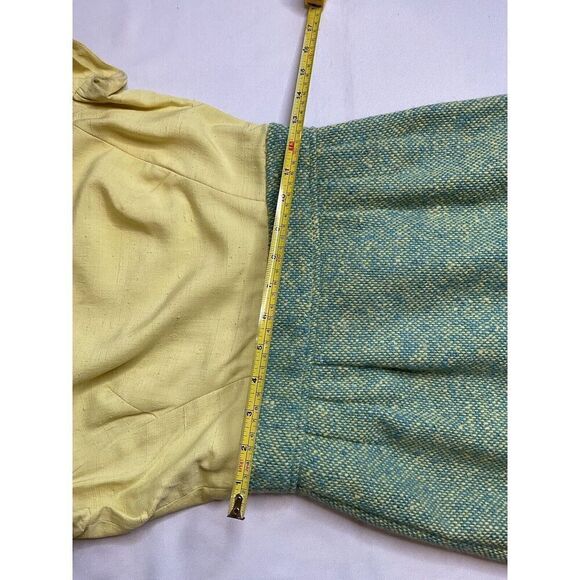 Miss Bergdorf Goodman Dress Set With Jacket Size Small Blue Yellow Spring - Picture 8 of 16